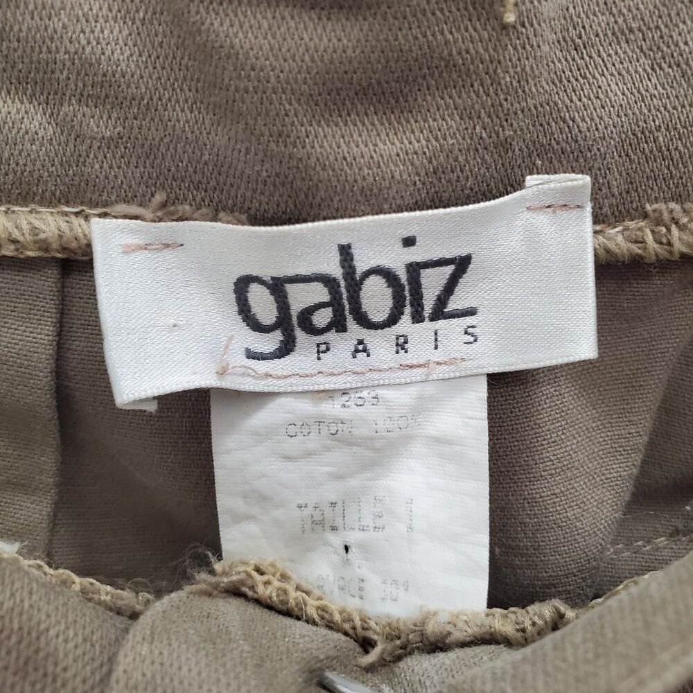 Gabiz Paris Vintage Beige Khaki Dystopian Industrial Button Fly Zip Ankle Pant 1 - Picture 8 of 11